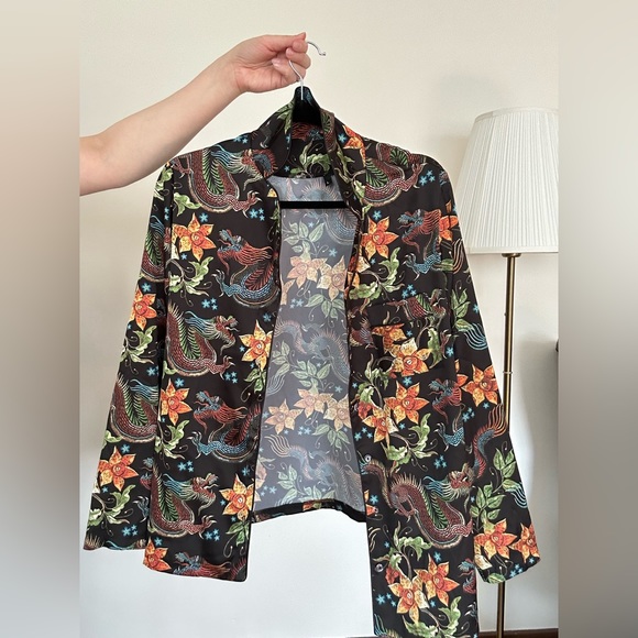 3/50$ Shirt / blouse in ethnic style M / L New green button down shirt - Picture 5 of 15